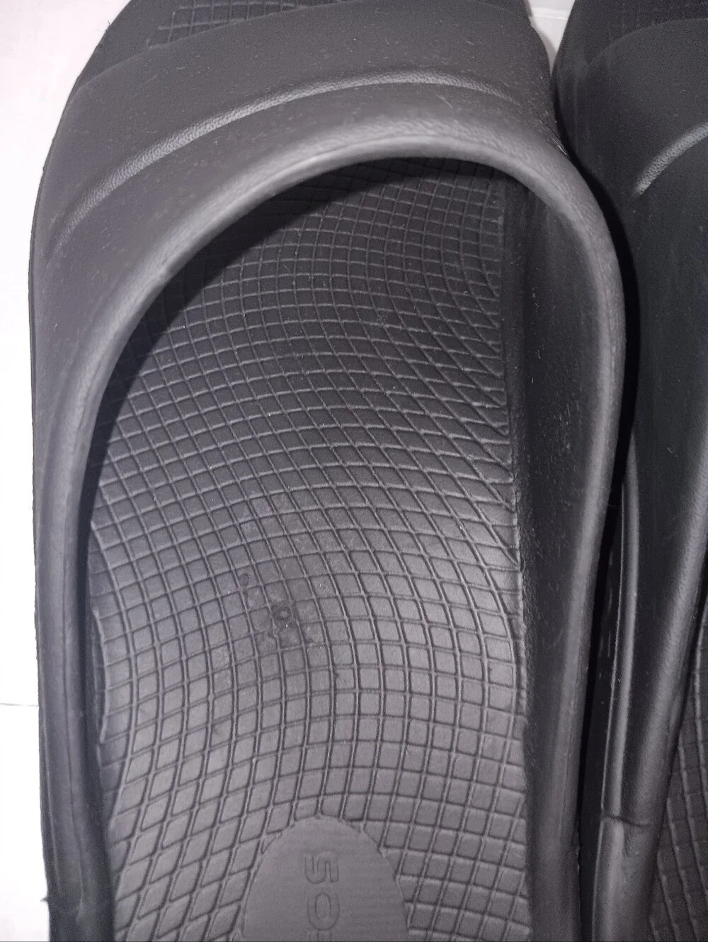 OOFOS OOAHH SLIDE SANDALS BLACK MEN'S SIZE 14